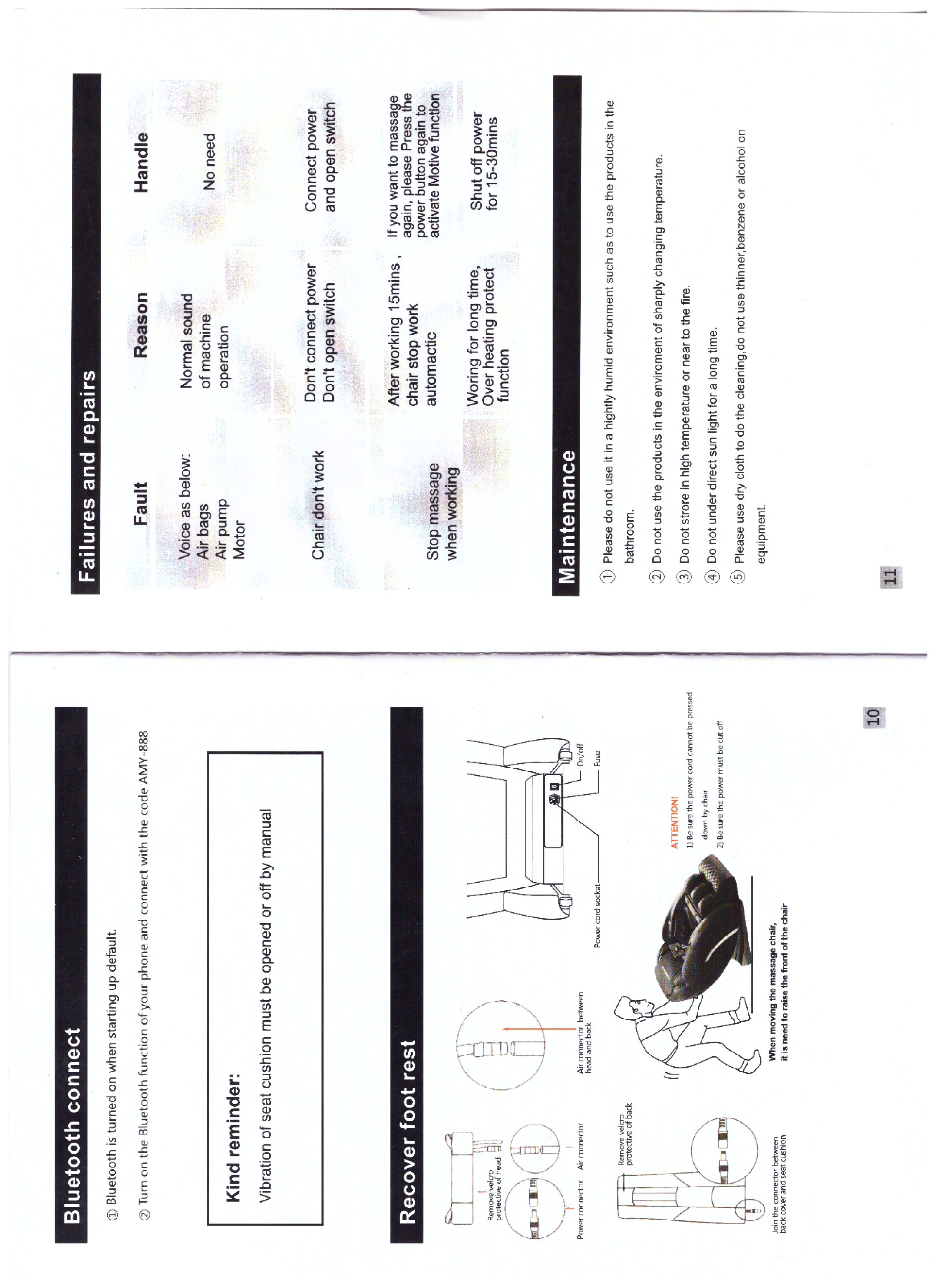 Масажен Стол Ховърдрийм Диамант Кафяво/Бяло - Image 3
